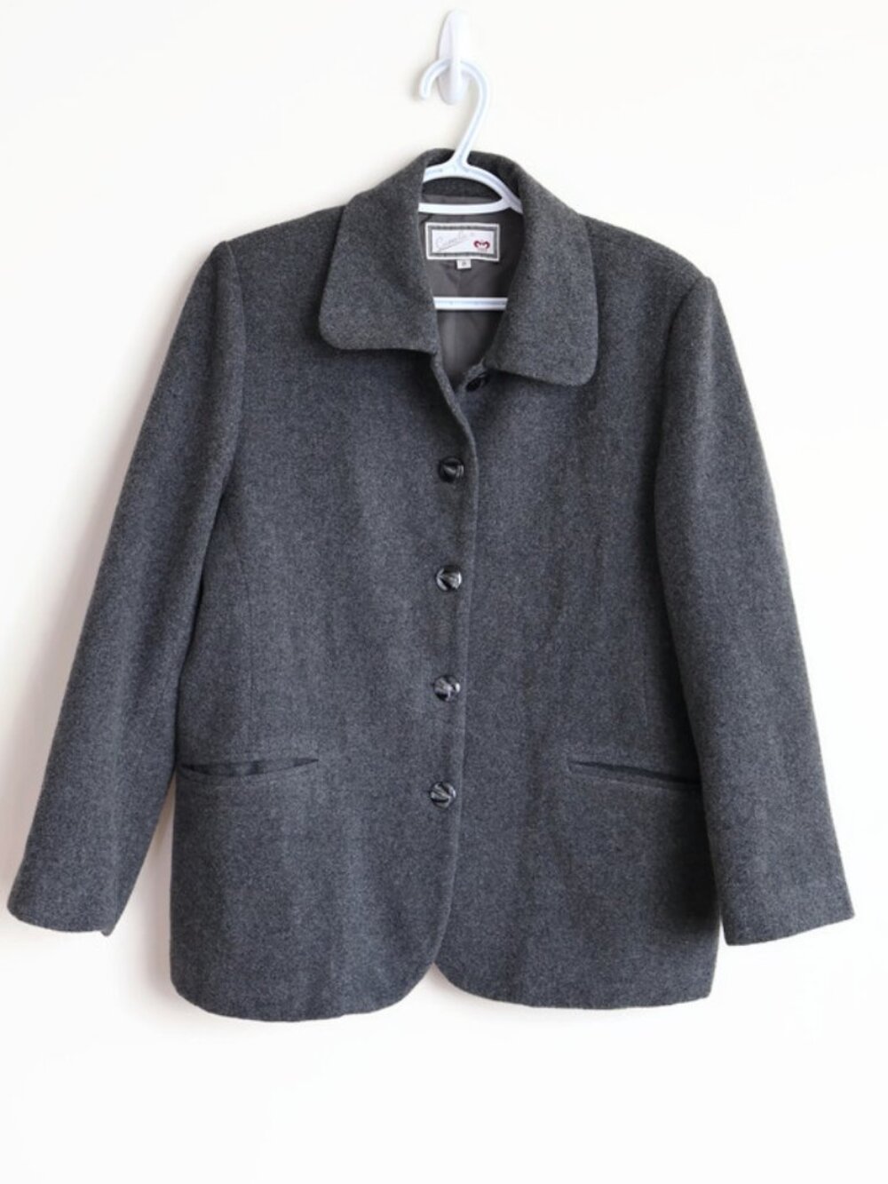 Vintage Blazer/Jacket - Wool Blend - Size 11 (S/M Petite) - Grey